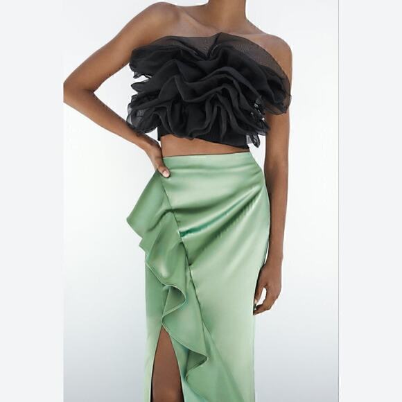 ZARA High-Waisted Midi Skirt NWT - Picture 13 of 16